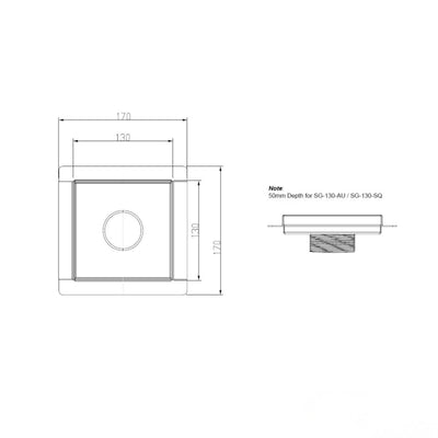 BELLA VISTA ZENON AU-PATTERN MINI SHOWER GRATE 170MM STAINLESS STEEL