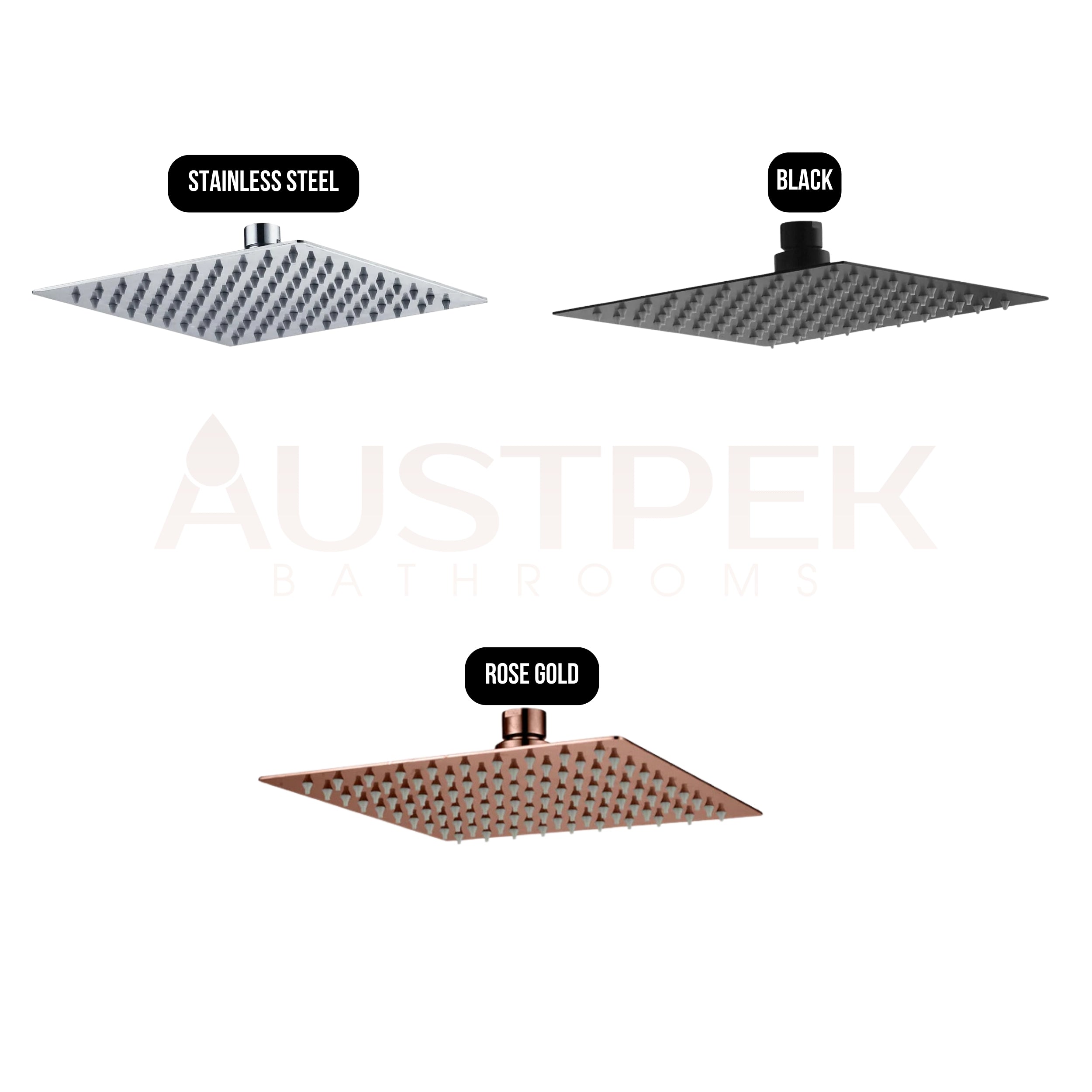 HELLYCAR STAINLESS STEEL SHOWER HEAD 200MM ROSE GOLD