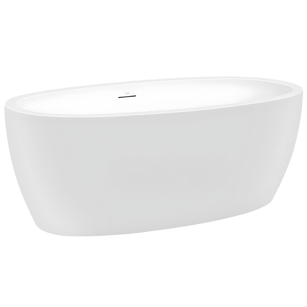 DECINA SHERATON FREESTANDING BATH WITH INTEGRATED OVERFLOW GLOSS WHITE 1600MM