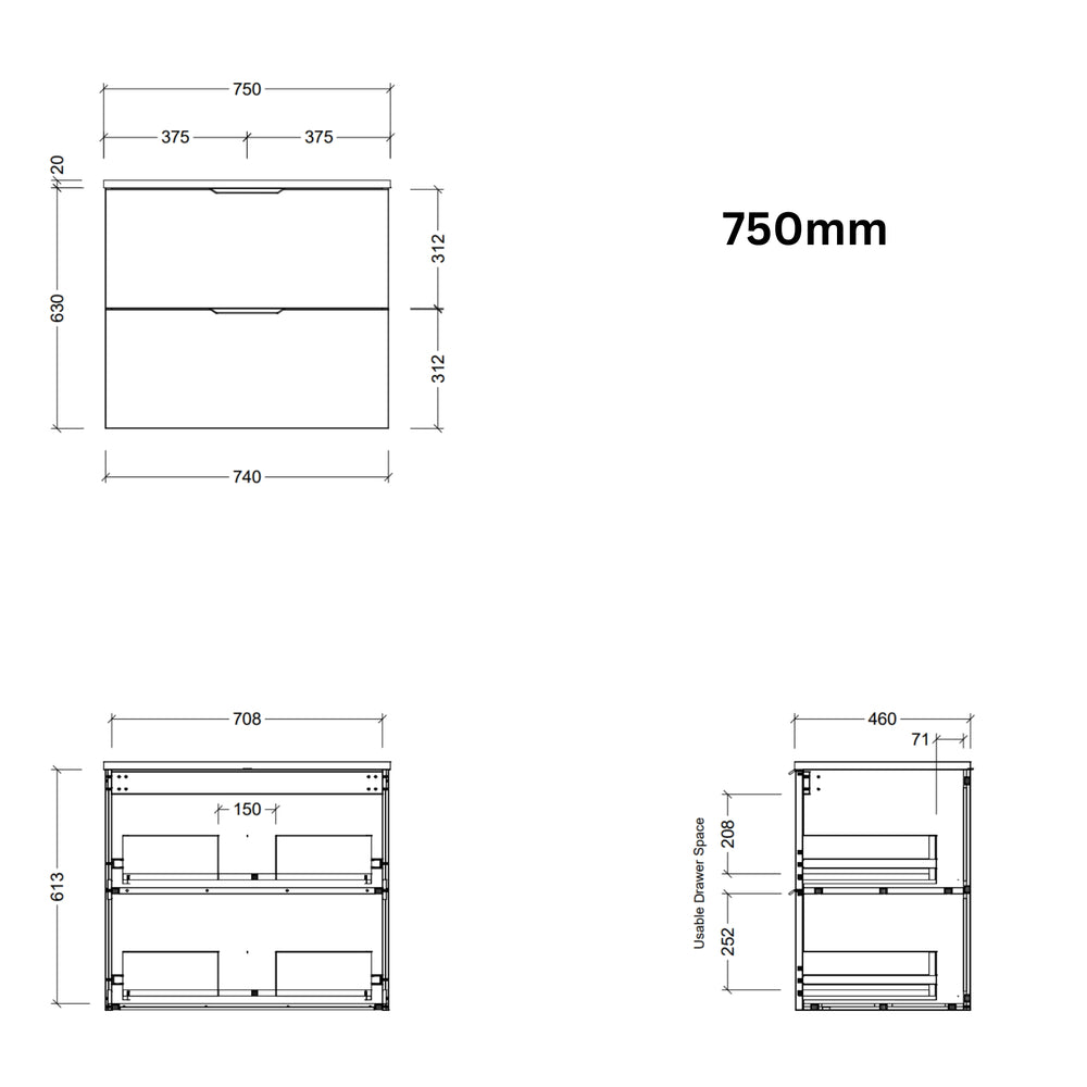 TIMBERLINE SUTHERLAND HOUSE CUSTOM WALL HUNG VANITY (ALL SIZING)