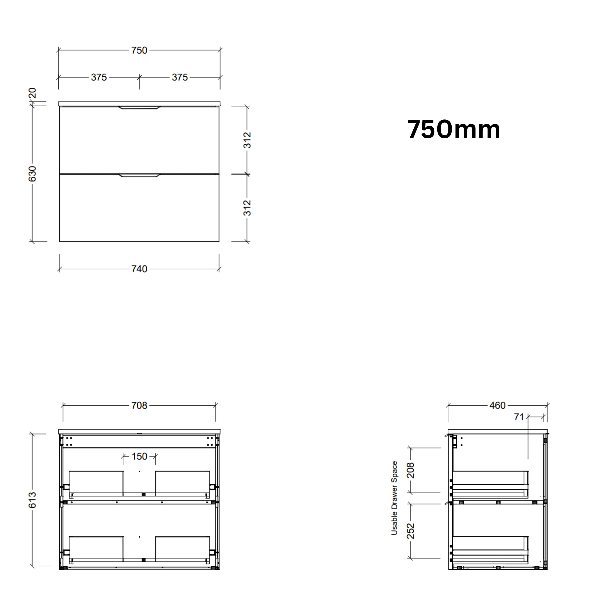 TIMBERLINE SUTHERLAND HOUSE CUSTOM WALL HUNG VANITY (ALL SIZING)