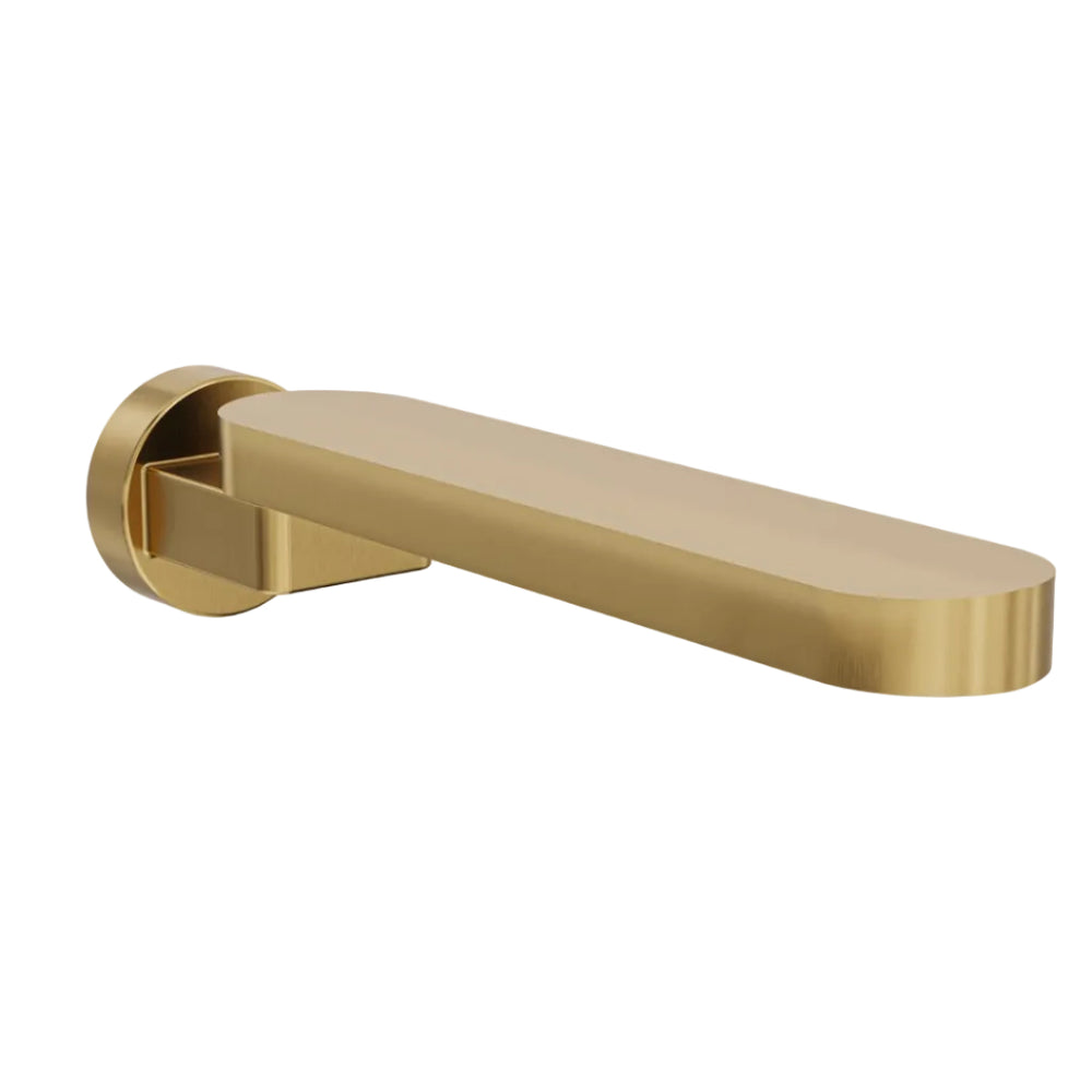 Linsol Shenay S2 Swivel Wall Bath Spout 230mm Brushed Brass alt view