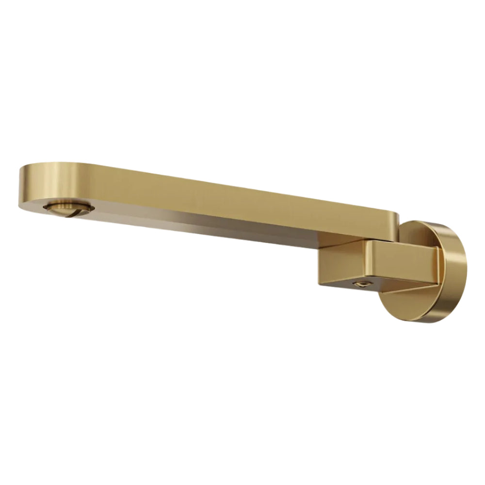 Linsol Shenay S2 Swivel Wall Bath Spout 230mm Brushed Brass