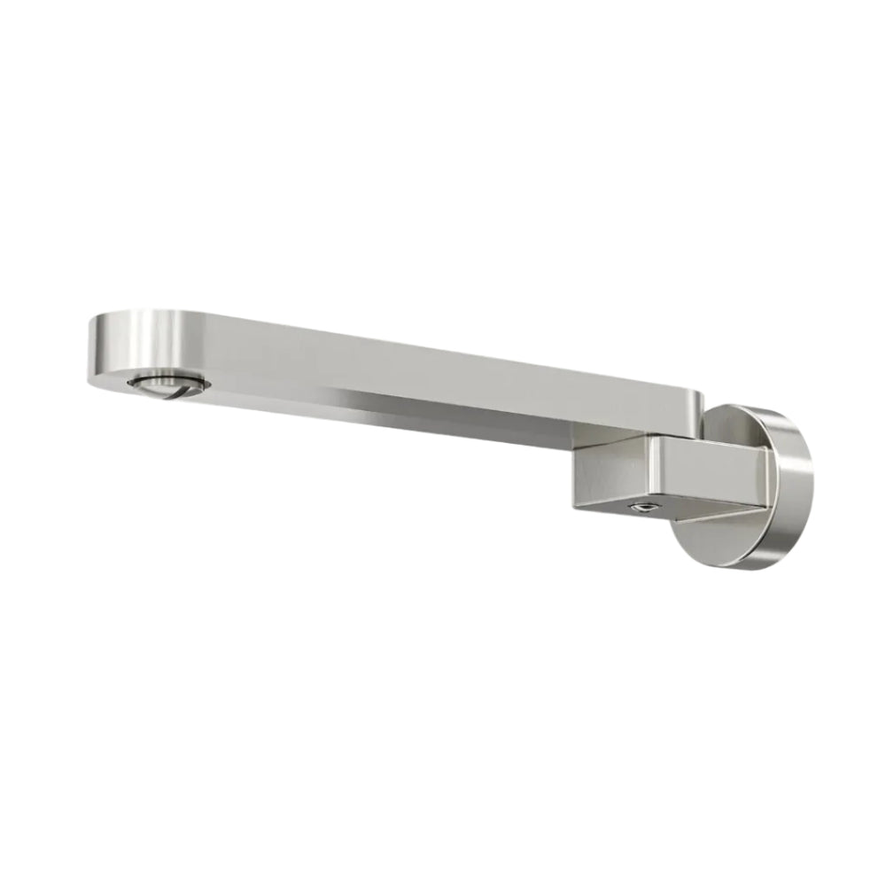 Linsol Shenay S2 Swivel Wall Bath Spout 230mm Brushed Nickel