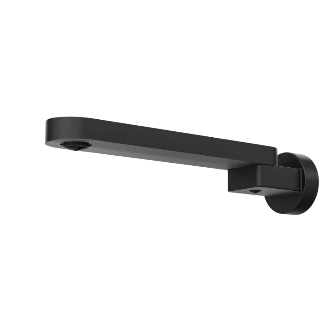 Linsol Shenay S2 Swivel Wall Bath Spout 230mm Matte Black