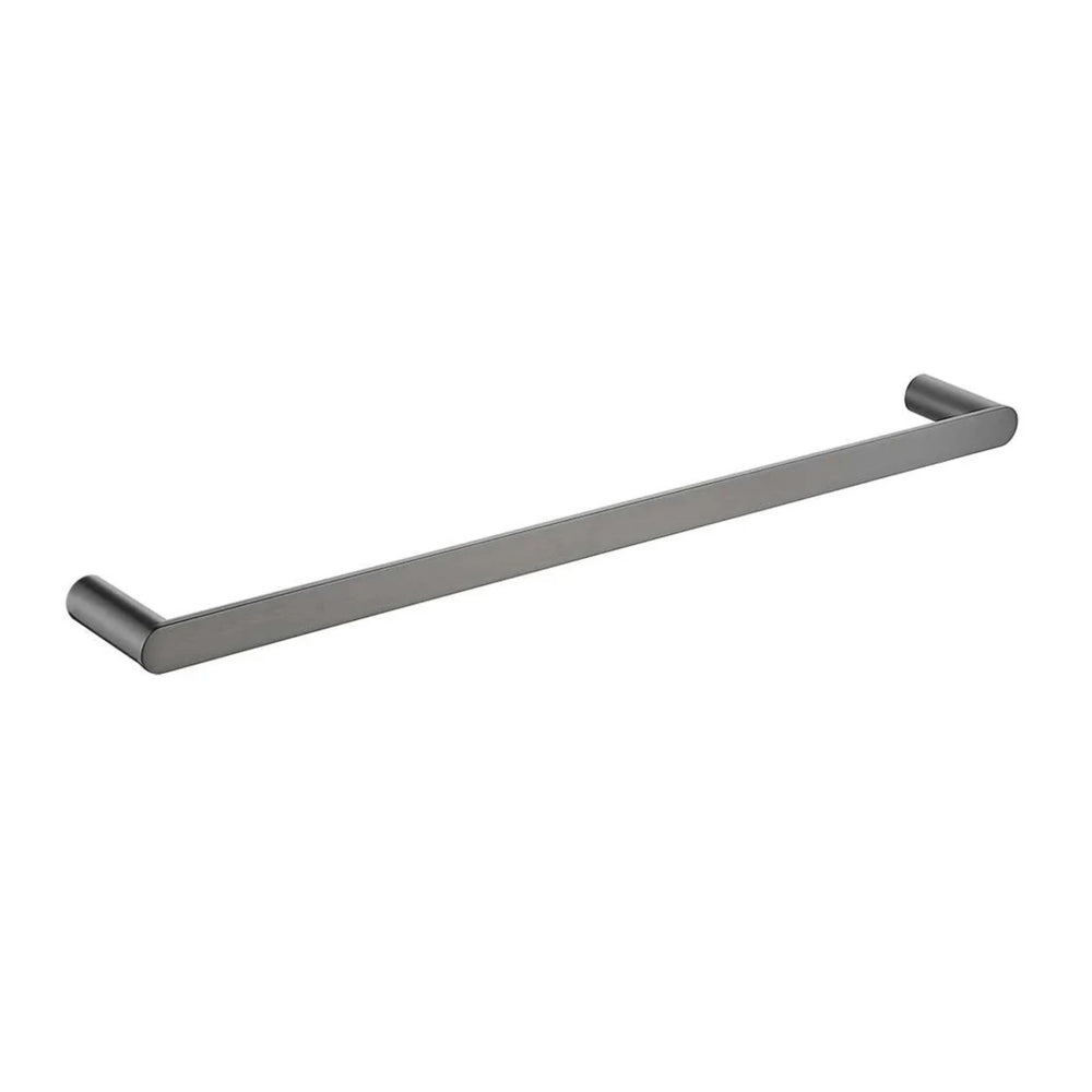 TAPART SLEEK SINGLE NON-HEATED TOWEL RAIL BRUSHED GUN METAL 600MM AND 800MM