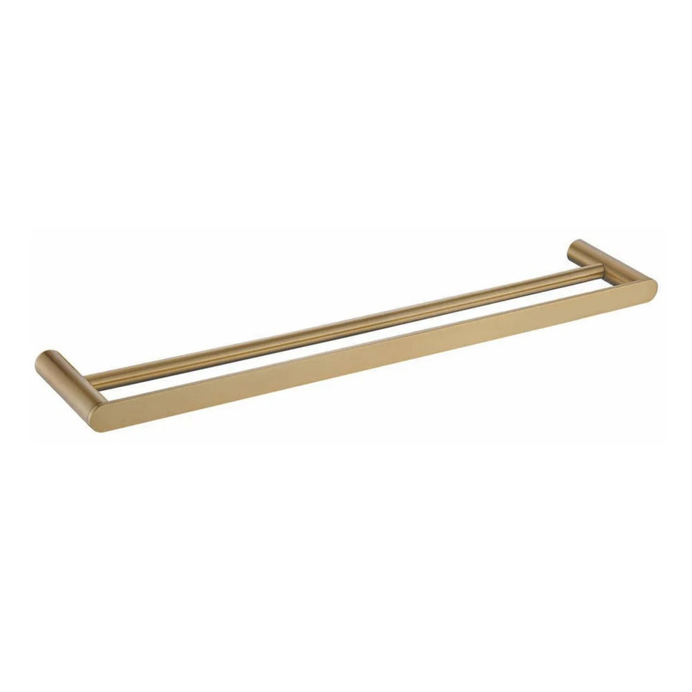 TAPART SLEEK DOUBLE NON-HEATED TOWEL RAIL BRUSHED GOLD 600MM AND 800MM