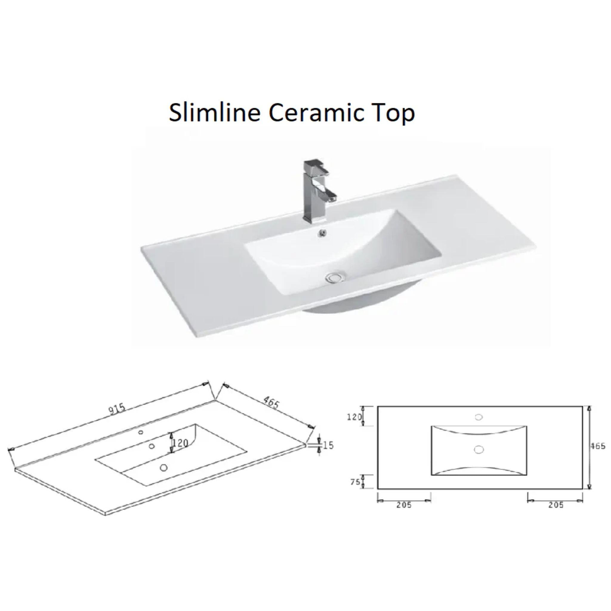 BTH SDL UNIVERSAL OAK GREY 900MM SINGLE BOWL FLOOR STANDING VANITY