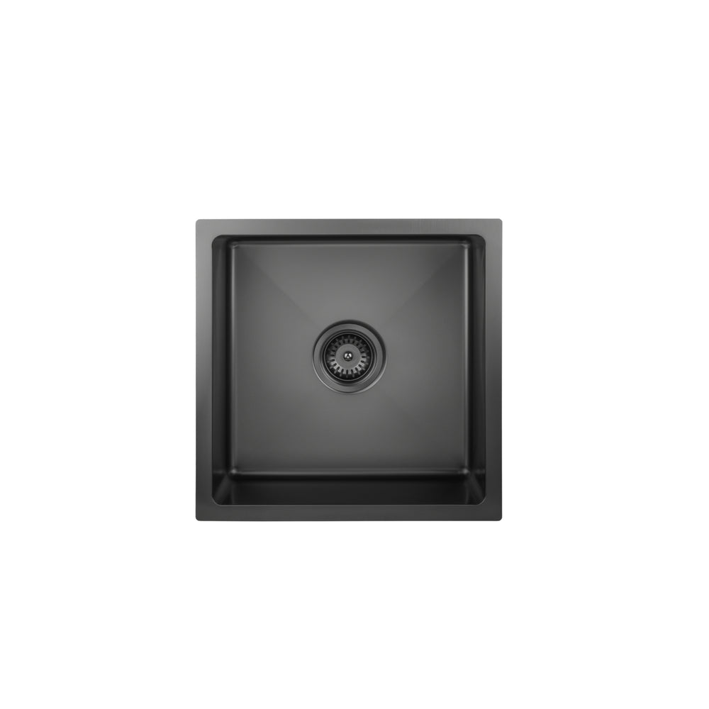 VITO STAINLESS STEEL SINGLE BOWL UNDERMOUNT KITCHEN SINK MATTE BLACK 450MM
