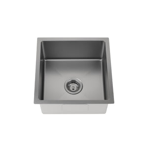 VITO STAINLESS STEEL SINGLE BOWL UNDERMOUNT KITCHEN SINK GUN METAL 450MM