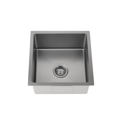 VITO STAINLESS STEEL SINGLE BOWL UNDERMOUNT KITCHEN SINK GUN METAL 450MM