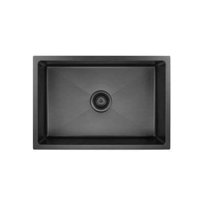 VITO STAINLESS STEEL SINGLE BOWL UNDERMOUNT KITCHEN SINK MATTE BLACK 660MM