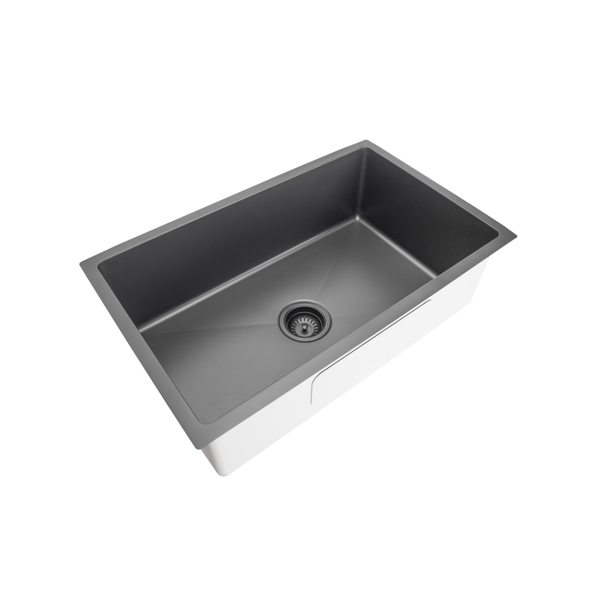 VITO STAINLESS STEEL SINGLE BOWL UNDERMOUNT KITCHEN SINK GUN METAL 750MM