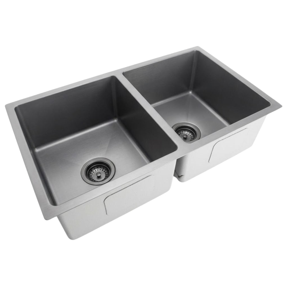 VITO DOUBLE BOWL KITCHEN SINK GUN METAL 775MM