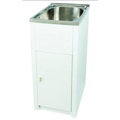 POSEIDON LAUNDRY CABINET AND STAINLESS STEEL TUB 305MM WHITE