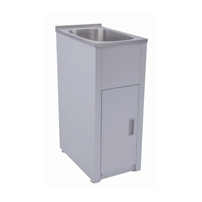 POSEIDON LAUNDRY CABINET AND STAINLESS STEEL TUB 390MM WHITE
