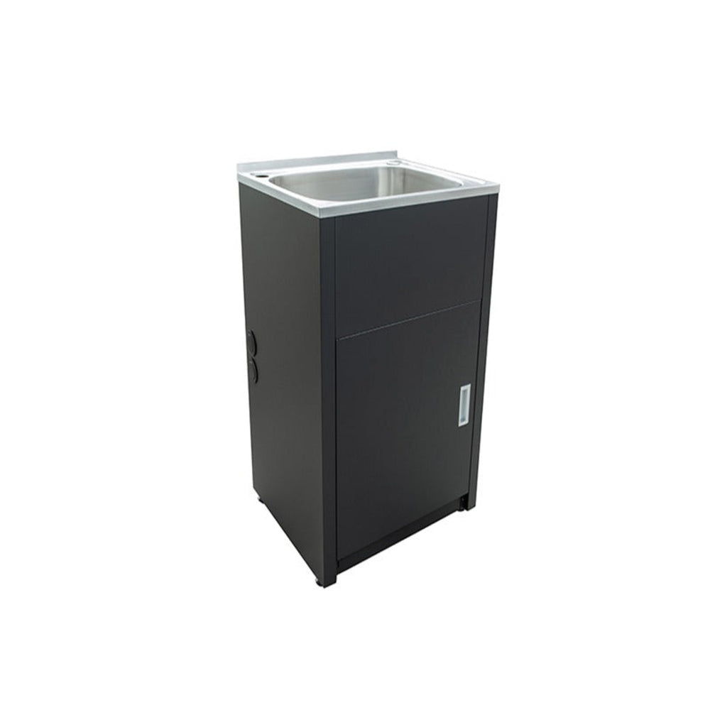 POSEIDON LAUNDRY CABINET AND STAINLESS STEEL TUB 455MM MATTE BLACK