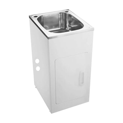 POSEIDON LAUNDRY CABINET AND STAINLESS STEEL TUB 500MM WHITE