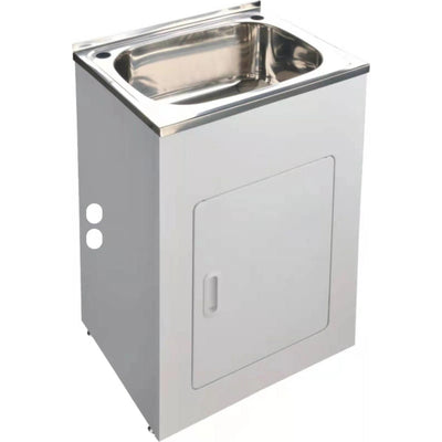 POSEIDON LAUNDRY CABINET AND STAINLESS STEEL TUB 555MM WHITE