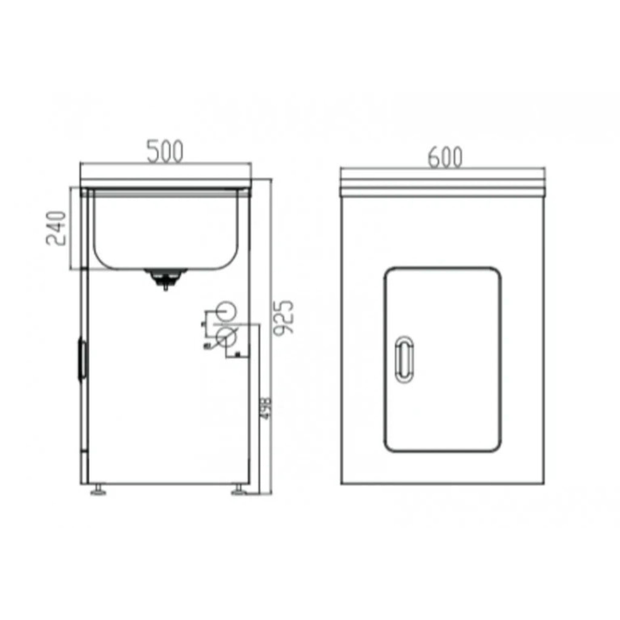 POSEIDON LAUNDRY CABINET AND STAINLESS STEEL TUB 600MM WHITE