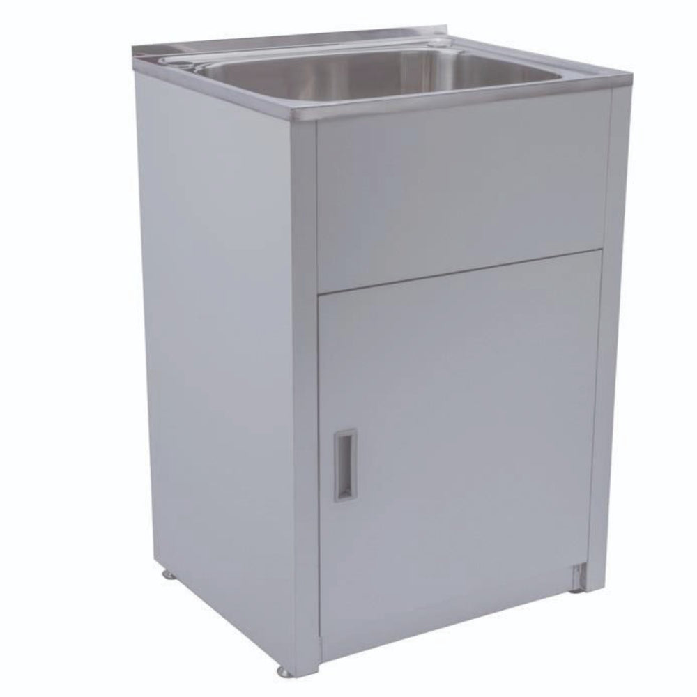 POSEIDON LAUNDRY CABINET AND STAINLESS STEEL TUB 600MM WHITE
