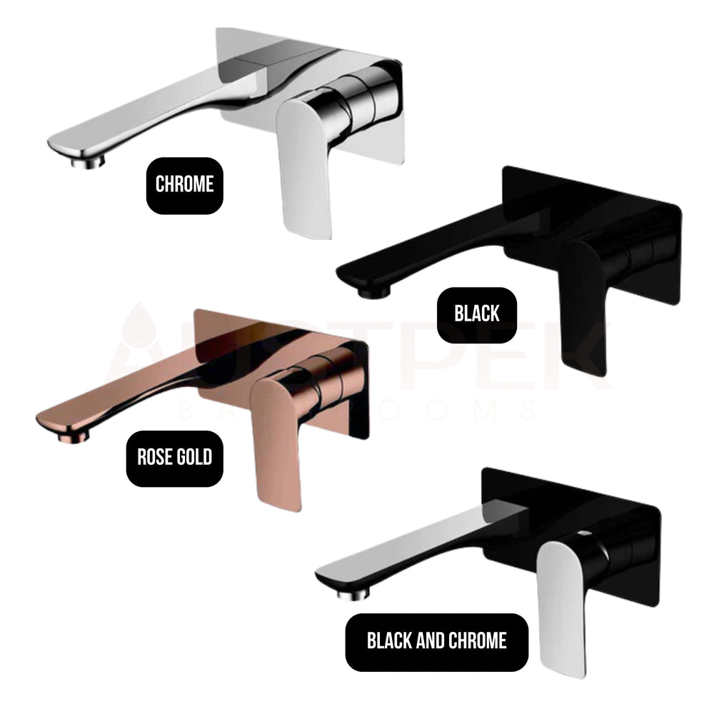 TAPART SLEEK WALL MIXER WITH OUTLET BLACK AND CHROME