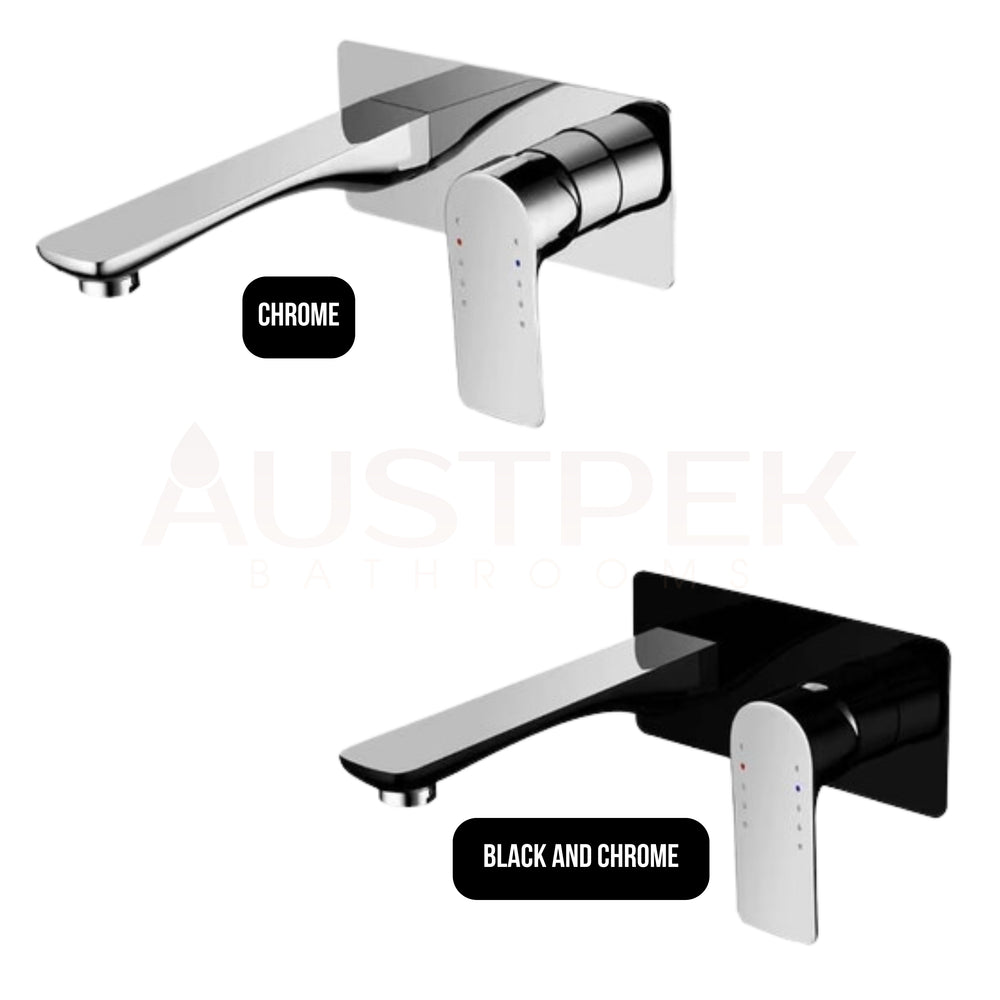 TAPART SLEEK WALL MIXER WITH OUTLET LUXURY BLACK AND CHROME
