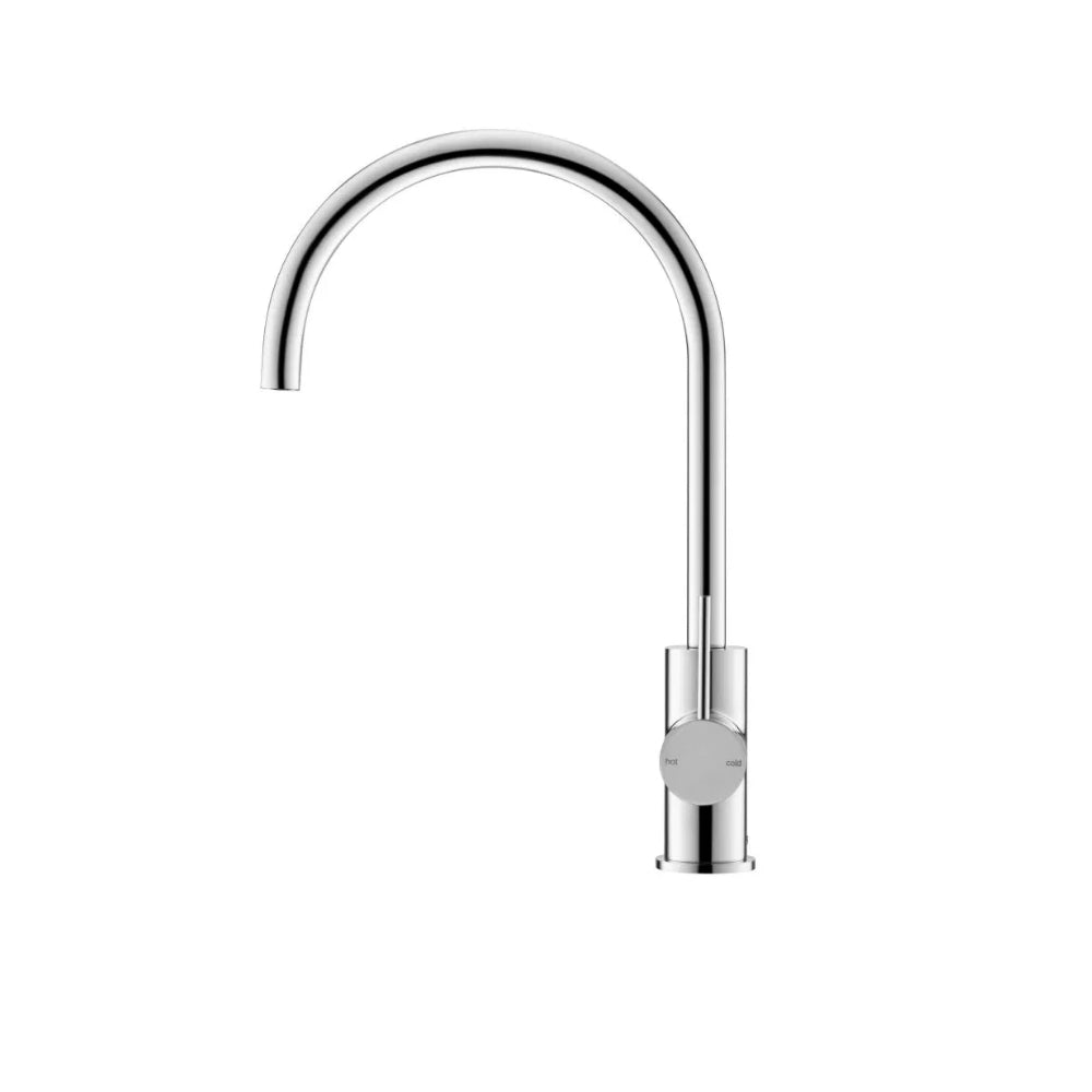 BELLA VISTA MICA LEAD FREE GOOSENECK SINK MIXER 371MM CHROME