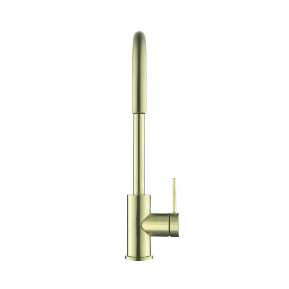 BELLA VISTA MICA LEAD FREE GOOSENECK SINK MIXER 371MM FRENCH GOLD