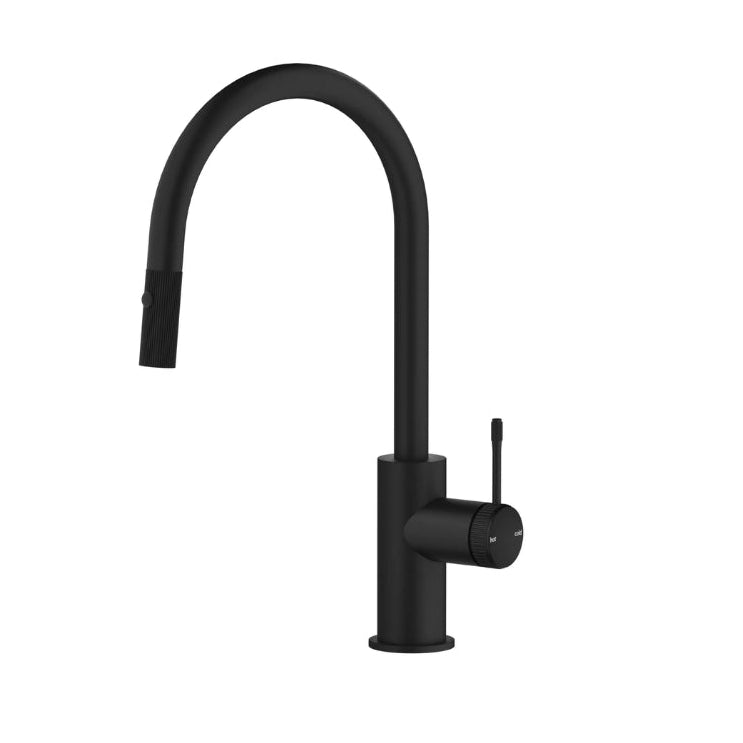 BELLA VISTA MICA FLUTED PULL-OUT SINK MIXER 414MM BLACK