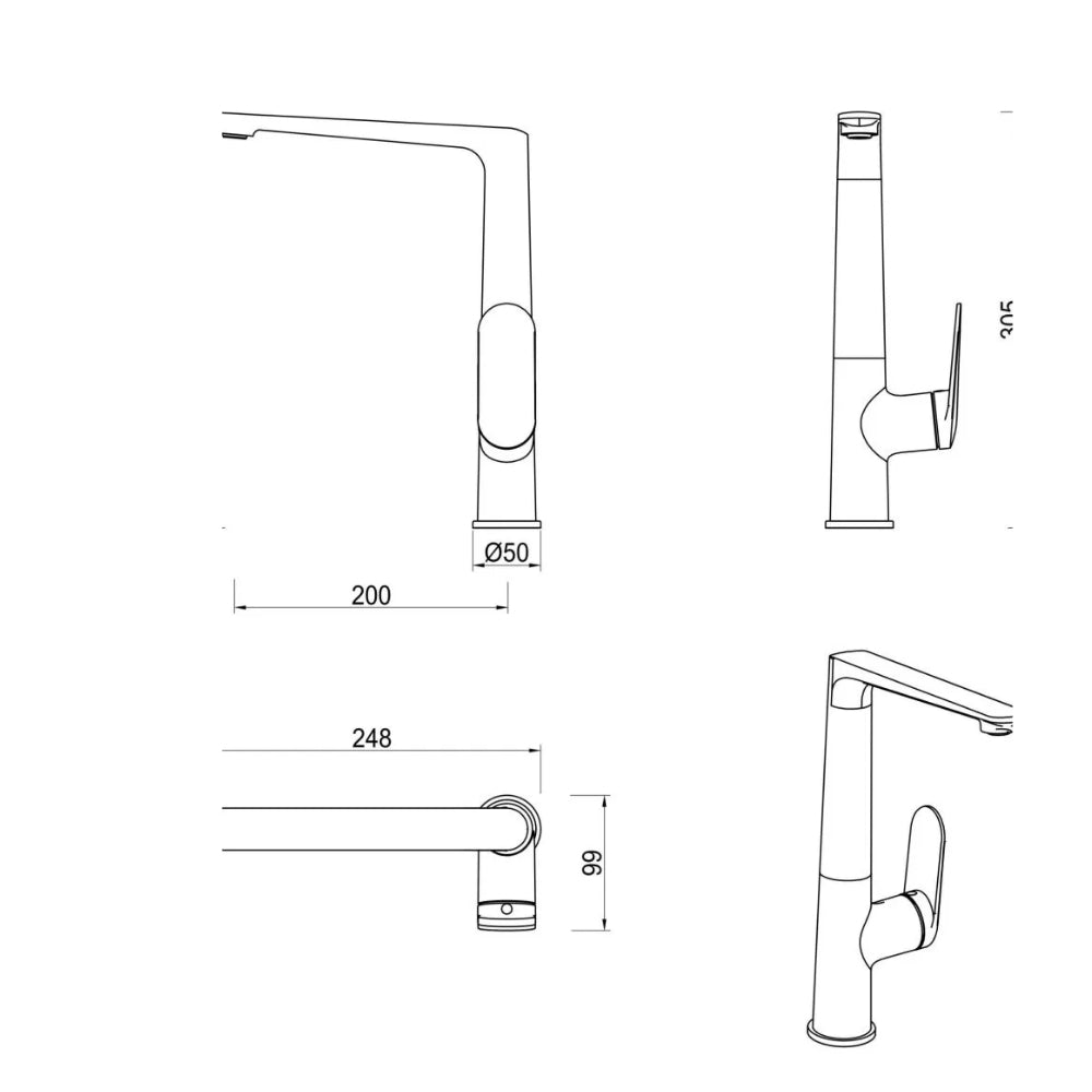 BELLA VISTA LANTRA SINK MIXER 305MM CHROME