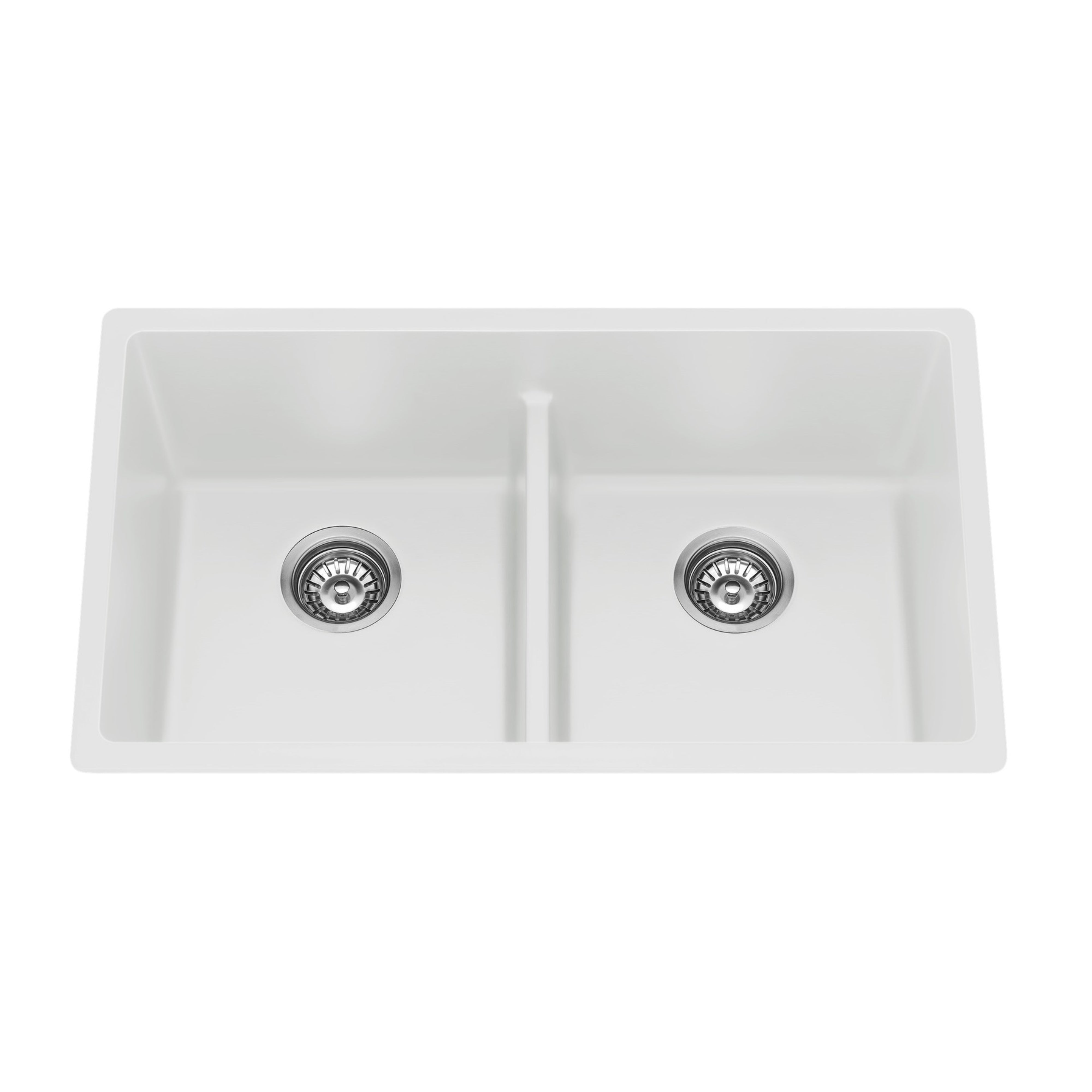 BELLA VISTA FOMOS DOUBLE BOWL GRANITE KITCHEN SINK WHITE 790MM
