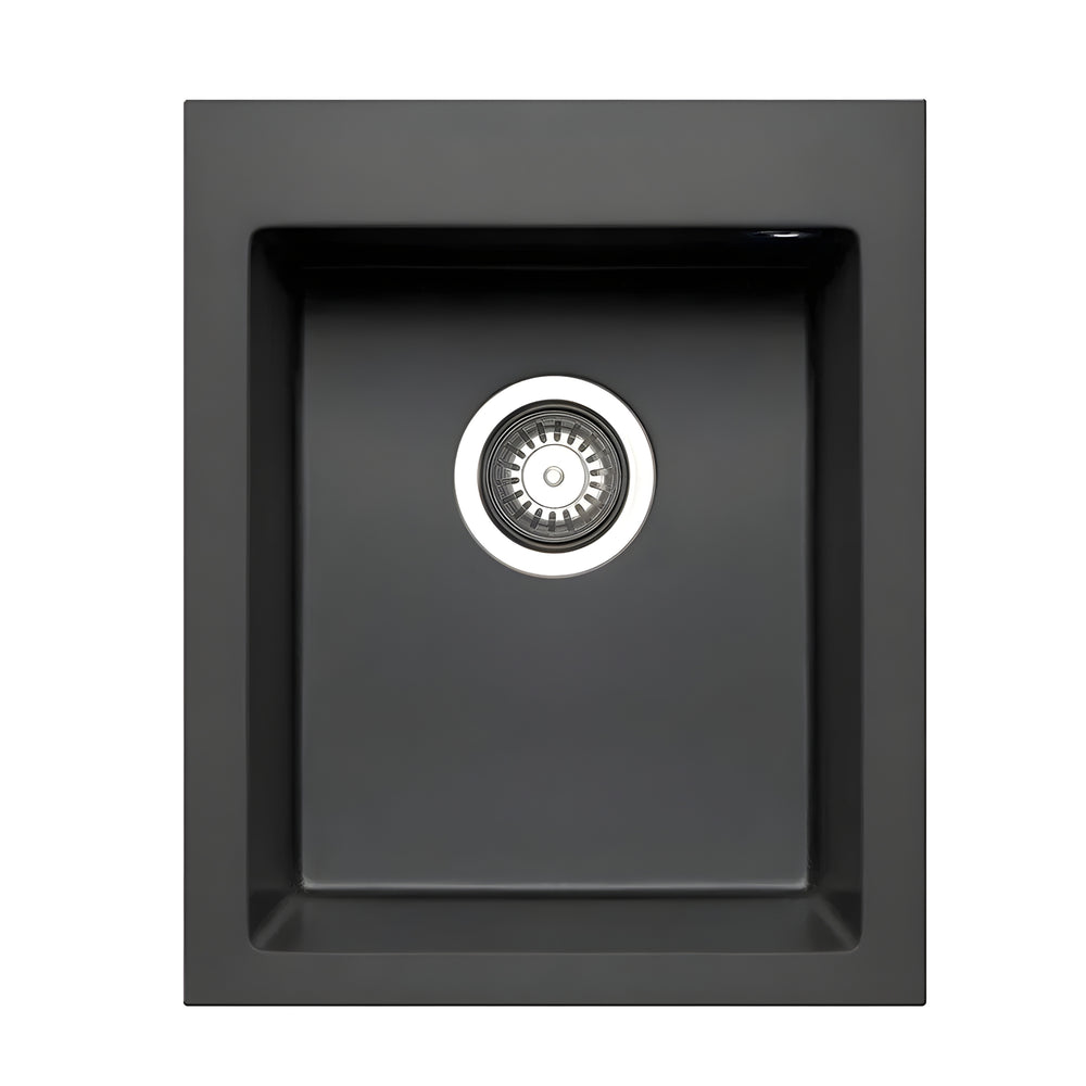 BELLA VISTA PRADUS SINGLE BOWL GRANITE KITCHEN SINK GRAPHITE CARBON 410MM