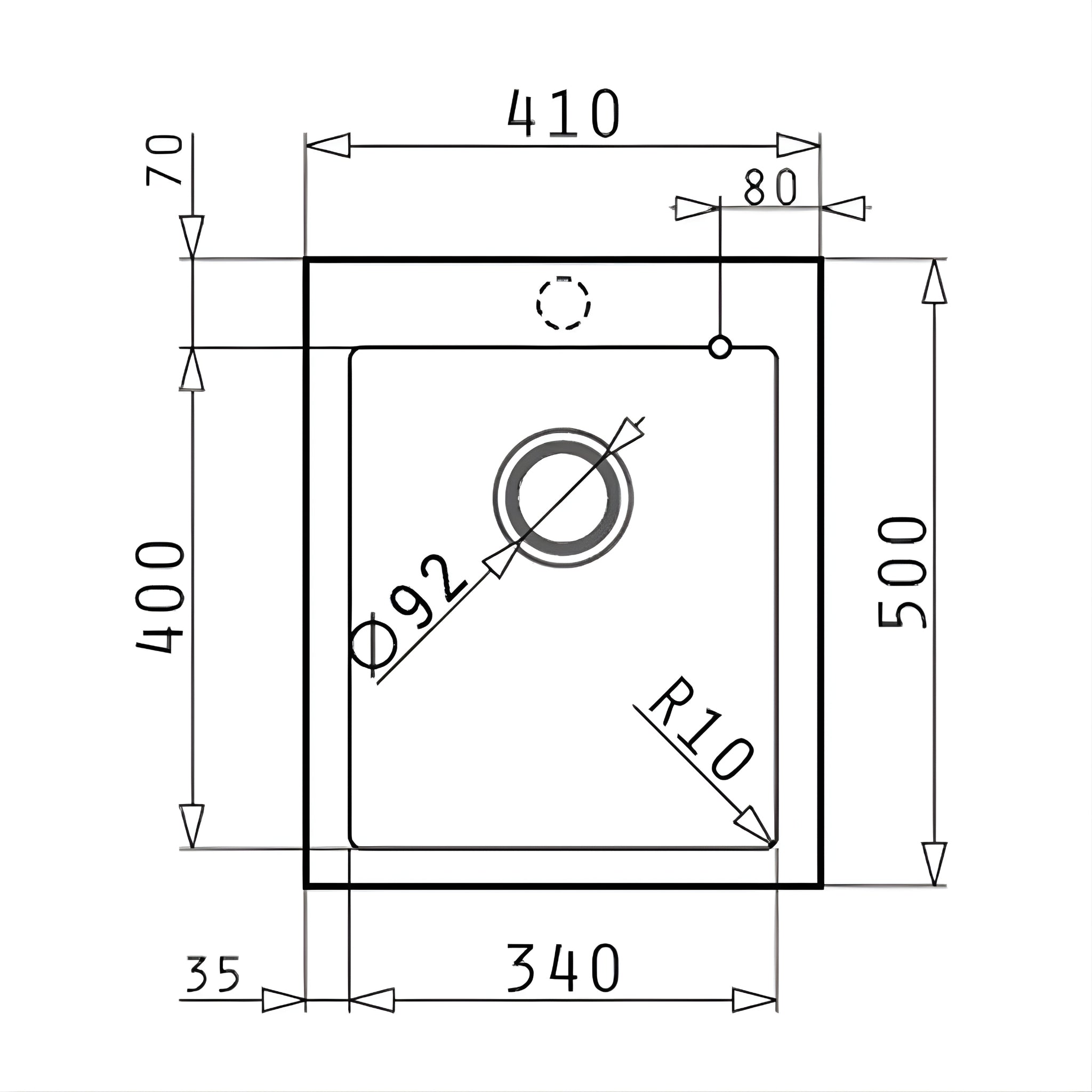 BELLA VISTA PRADUS SINGLE BOWL GRANITE KITCHEN SINK GRAPHITE CARBON 410MM