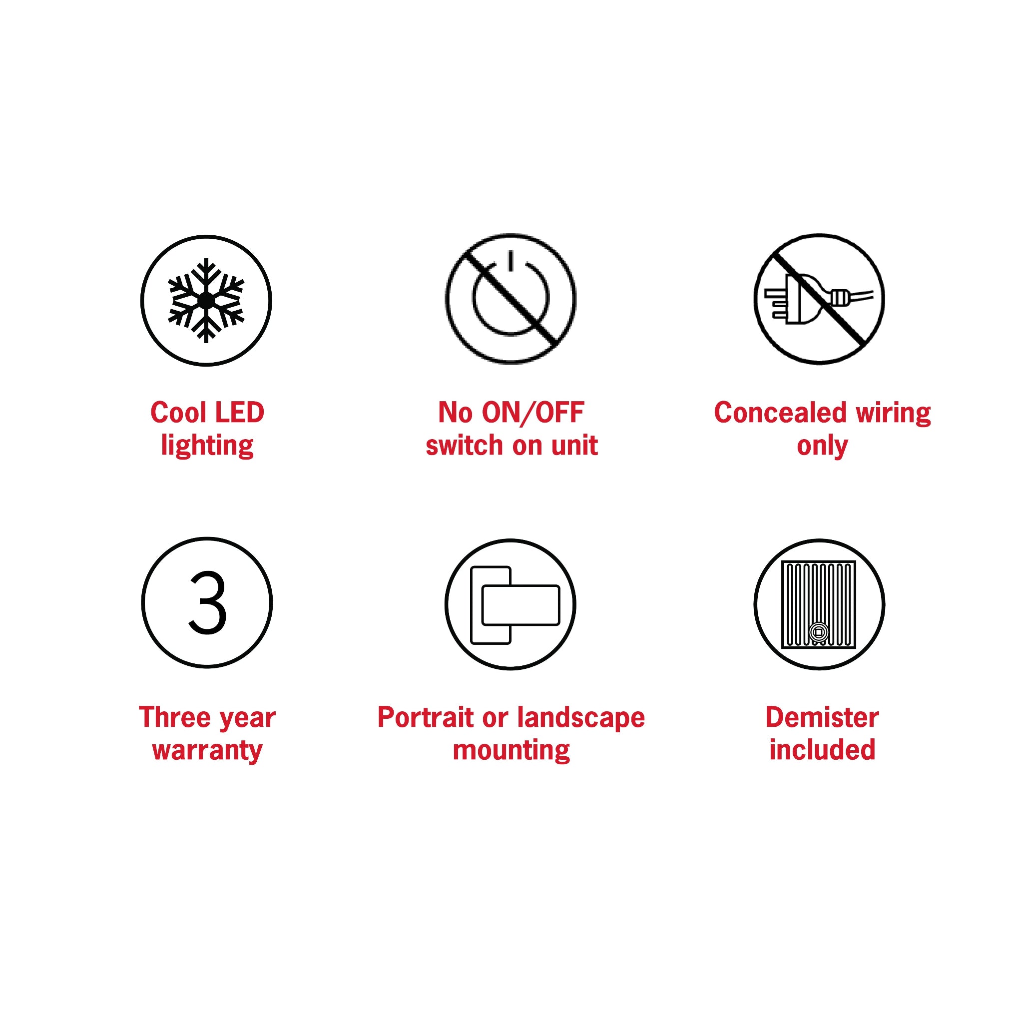 THERMOGROUP ABLAZE PREMIUM SO RANGE BACK-LIT COOL LED MIRROR 445MMX930MM