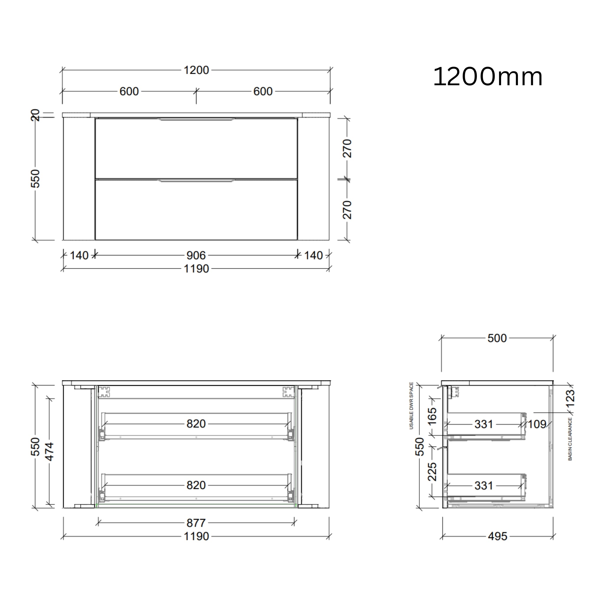 TIMBERLINE SOCOA CUSTOM WALL HUNG VANITY (ALL SIZING)