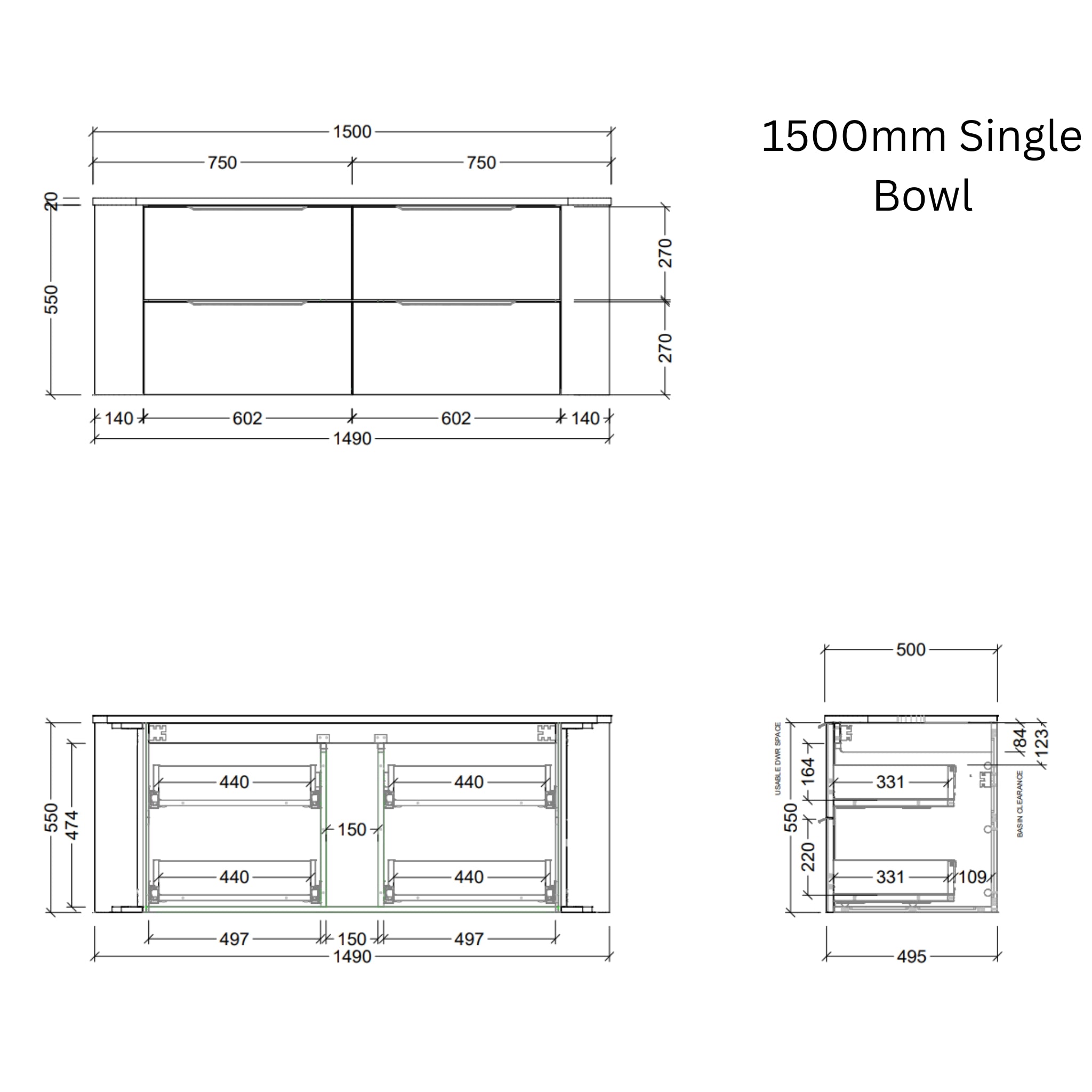 TIMBERLINE SOCOA CUSTOM WALL HUNG VANITY (ALL SIZING)