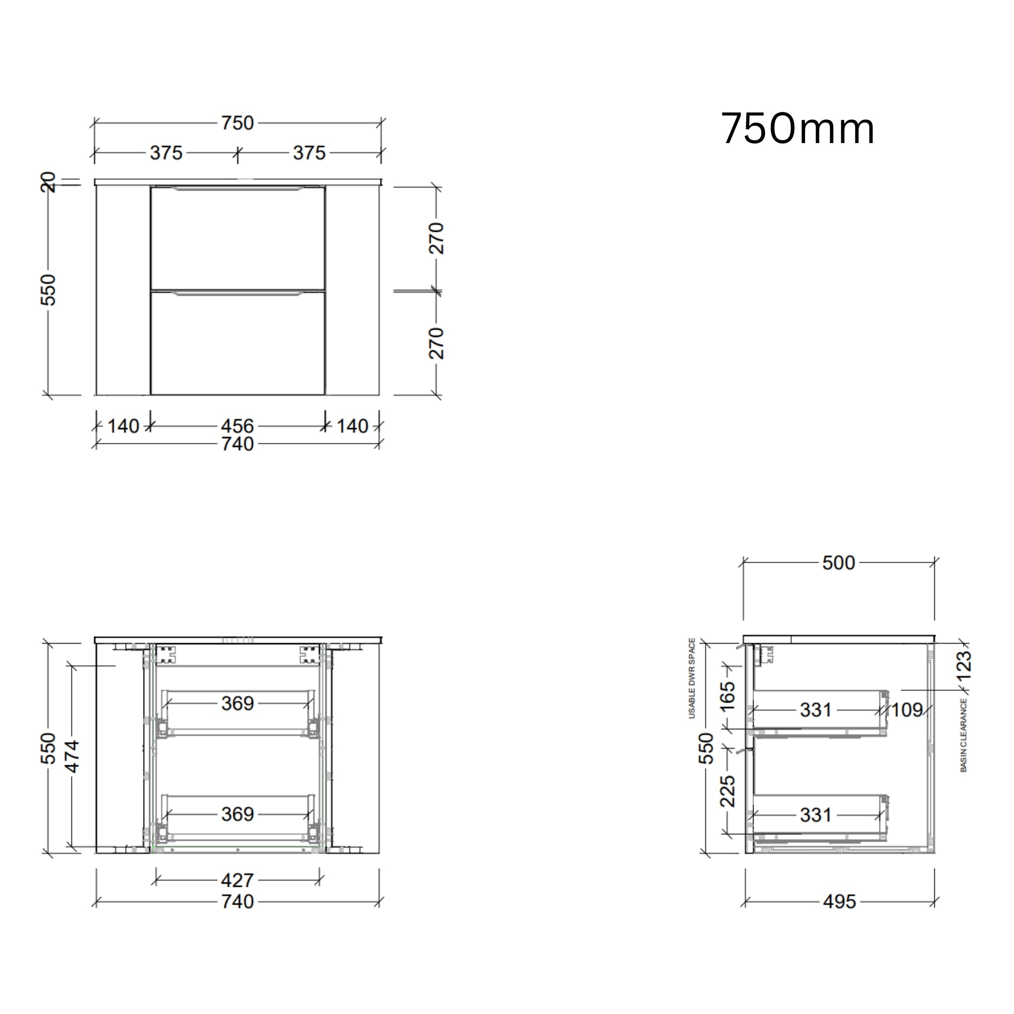 TIMBERLINE SOCOA CUSTOM WALL HUNG VANITY (ALL SIZING)