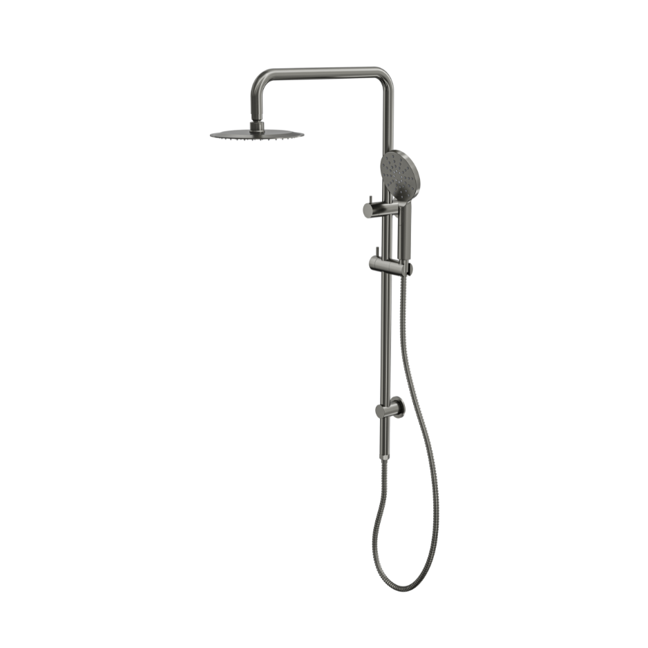 LINSOL SOFIA SHOWER COMBINATION AND MULTIFUNCTION HANDPIECE WITH 200MM ROUND HEAD GUN METAL