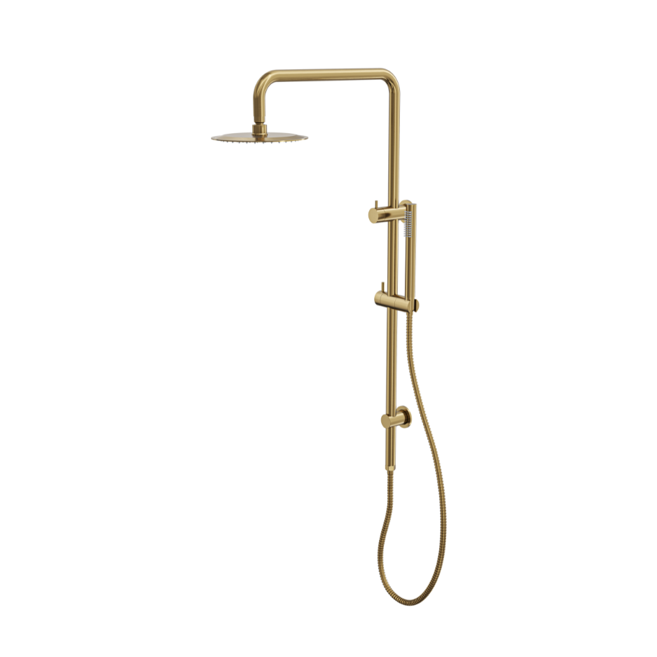LINSOL SOFIA SHOWER COMBINATION WITH SLIM HANDPIECE WITH 200MM ROUND HEAD BRUSHED BRASS