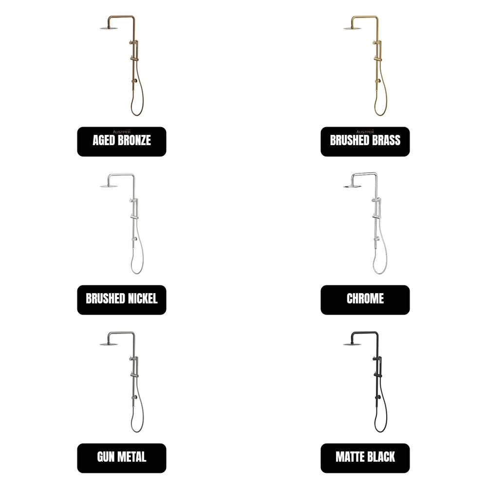 LINSOL SOFIA SHOWER COMBINATION WITH SLIM HANDPIECE AND 200MM ROUND HEAD AGED BRONZE