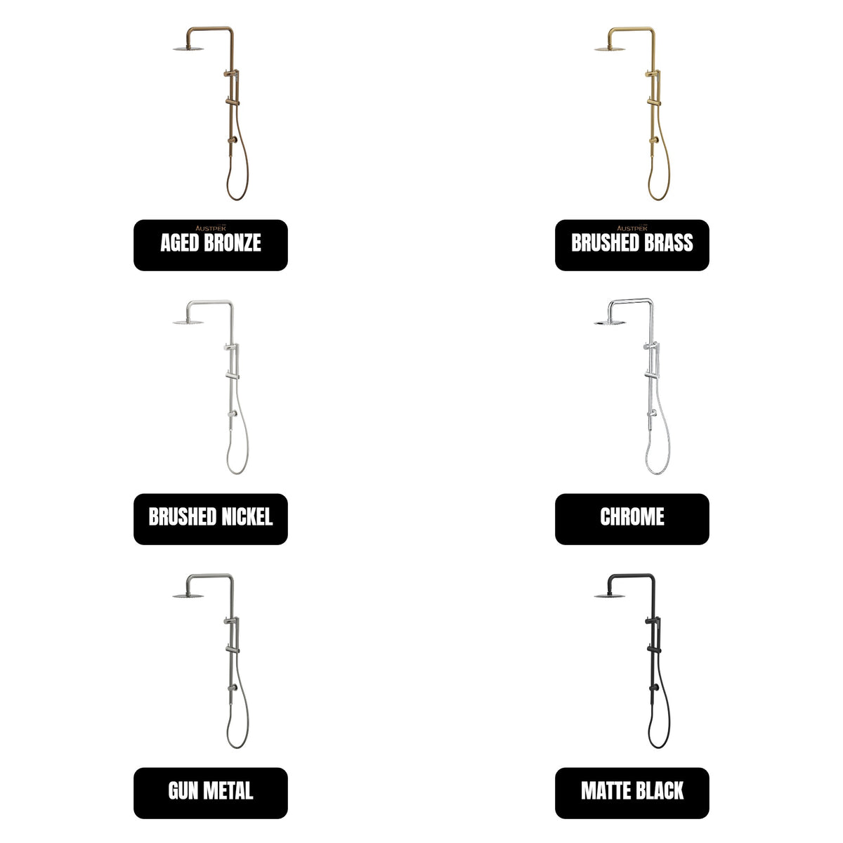 LINSOL SOFIA SHOWER COMBINATION WITH SLIM HANDPIECE AND 200MM ROUND HEAD AGED BRONZE