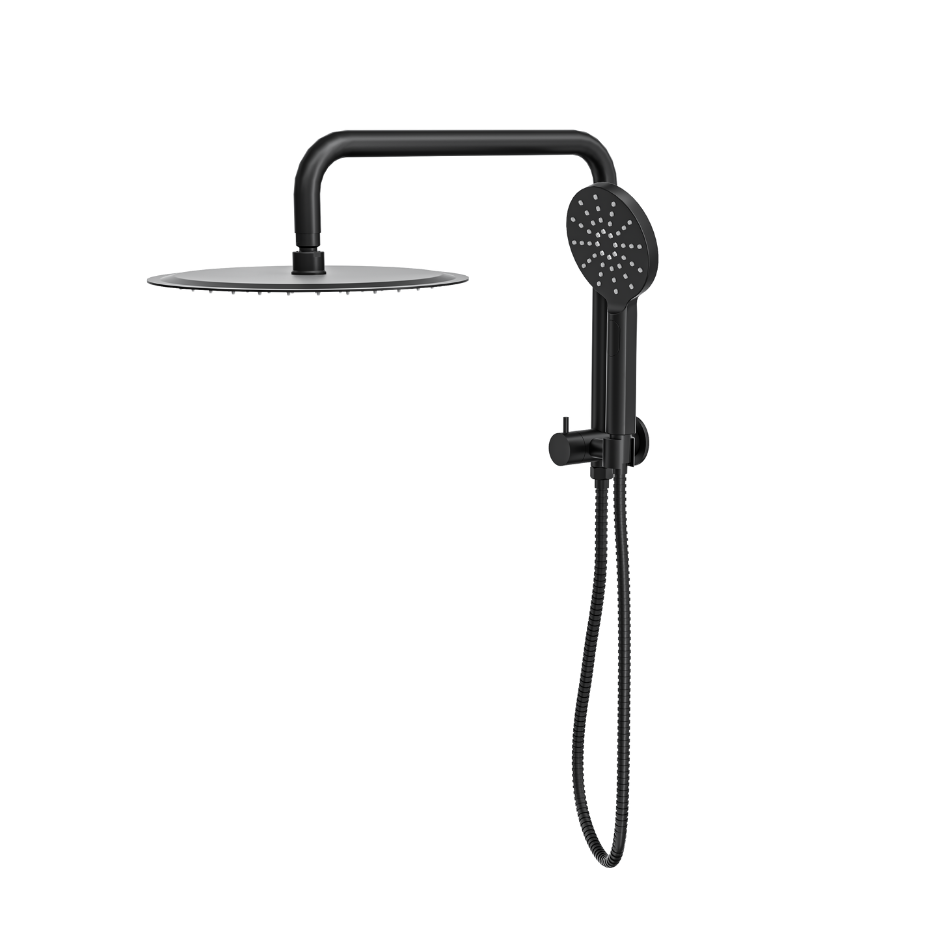 LINSOL SOFIA SHORT SHOWER COMBINATION AND MULTIFUNCTION HANDPIECE WITH 300MM ROUND HEAD MATTE BLACK