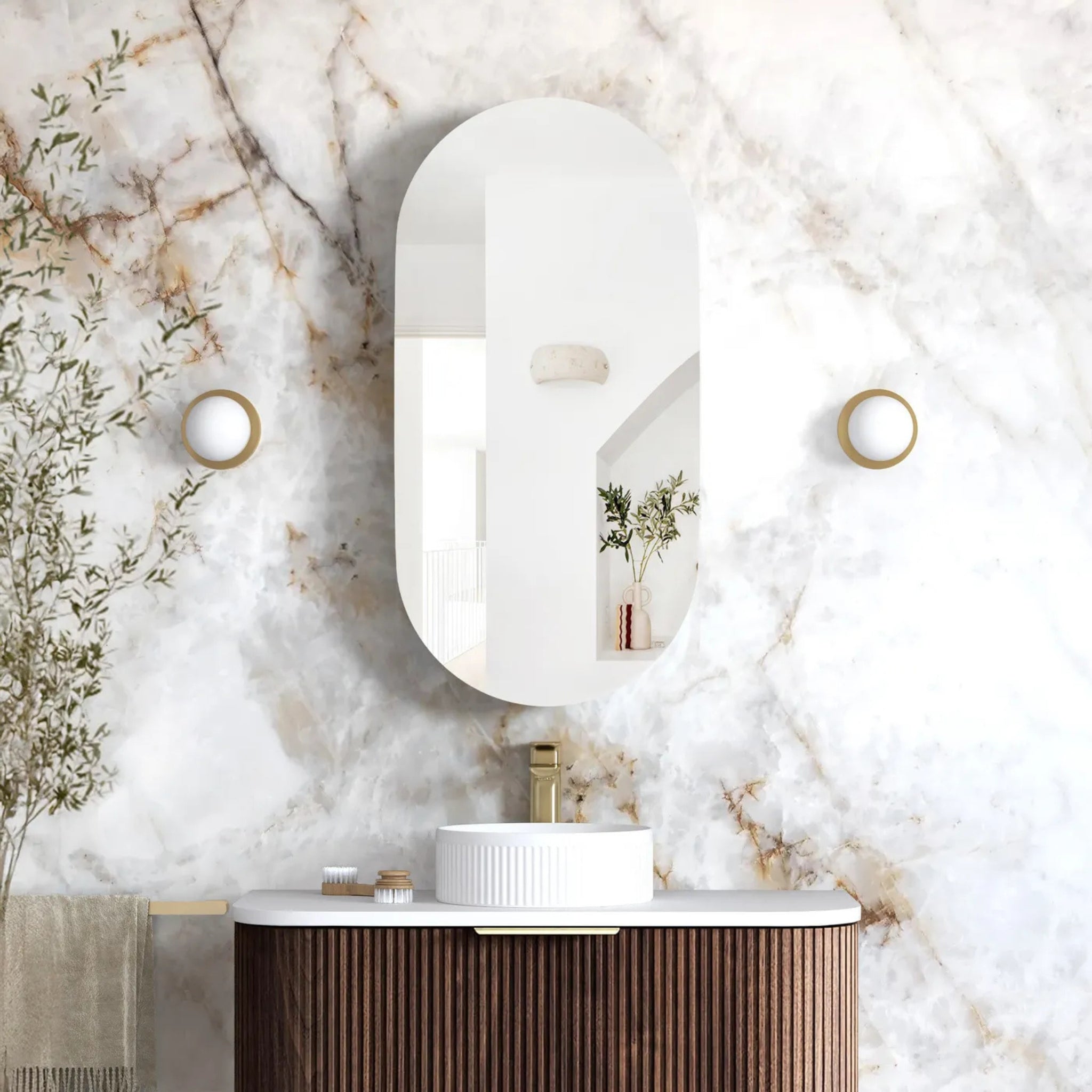 OTTI NOOSA SABLE WALNUT SHAVING CABINET 450X900MM