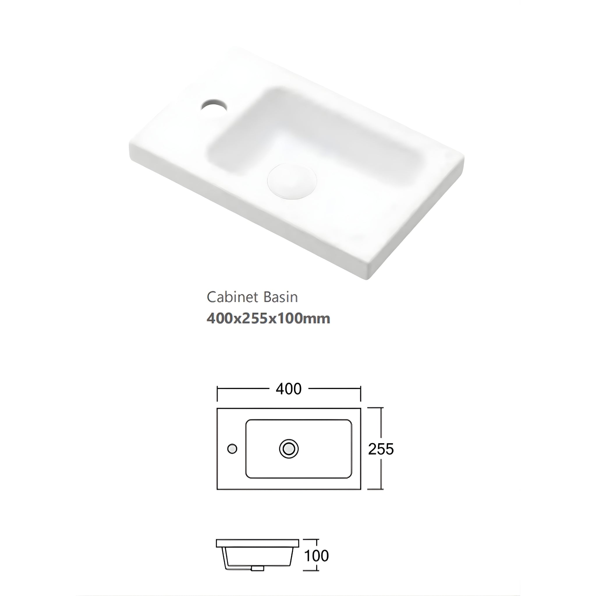 OTTI ENSUITE WOODLAND OAK FLUTED 400MM SPACE SAVING SINGLE BOWL WALL HUNG VANITY WITH CERAMIC TOP