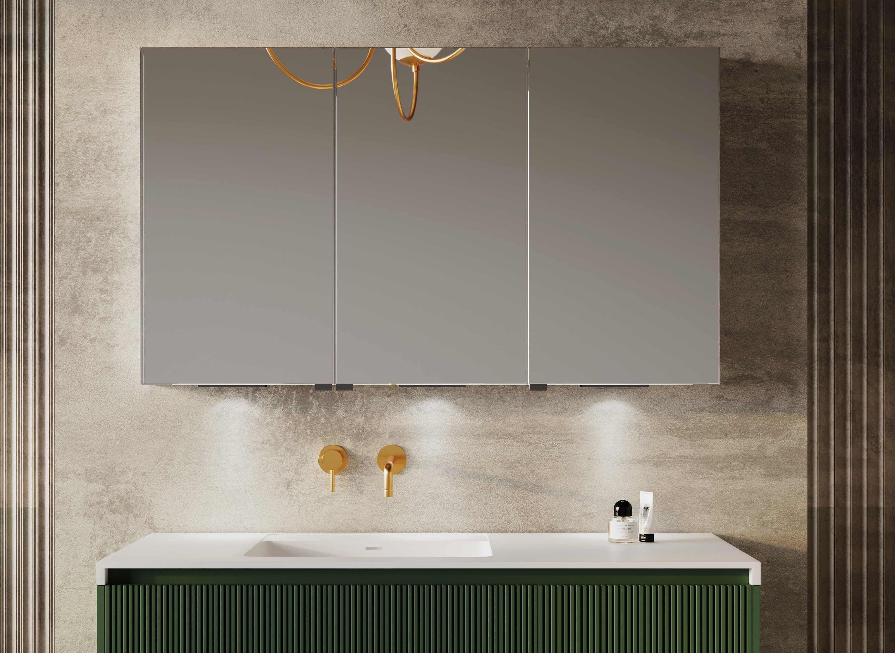 BEL BAGNO WHITE LED SHAVING CABINET WITH MOTION SENSOR SWITCH 1200X700MM