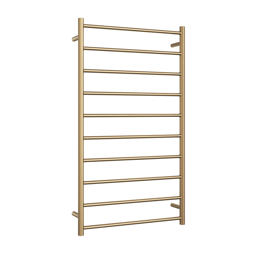 THERMOGROUP STRAIGHT ROUND HEATED LADDER RAIL BRUSHED BRASS 700MM
