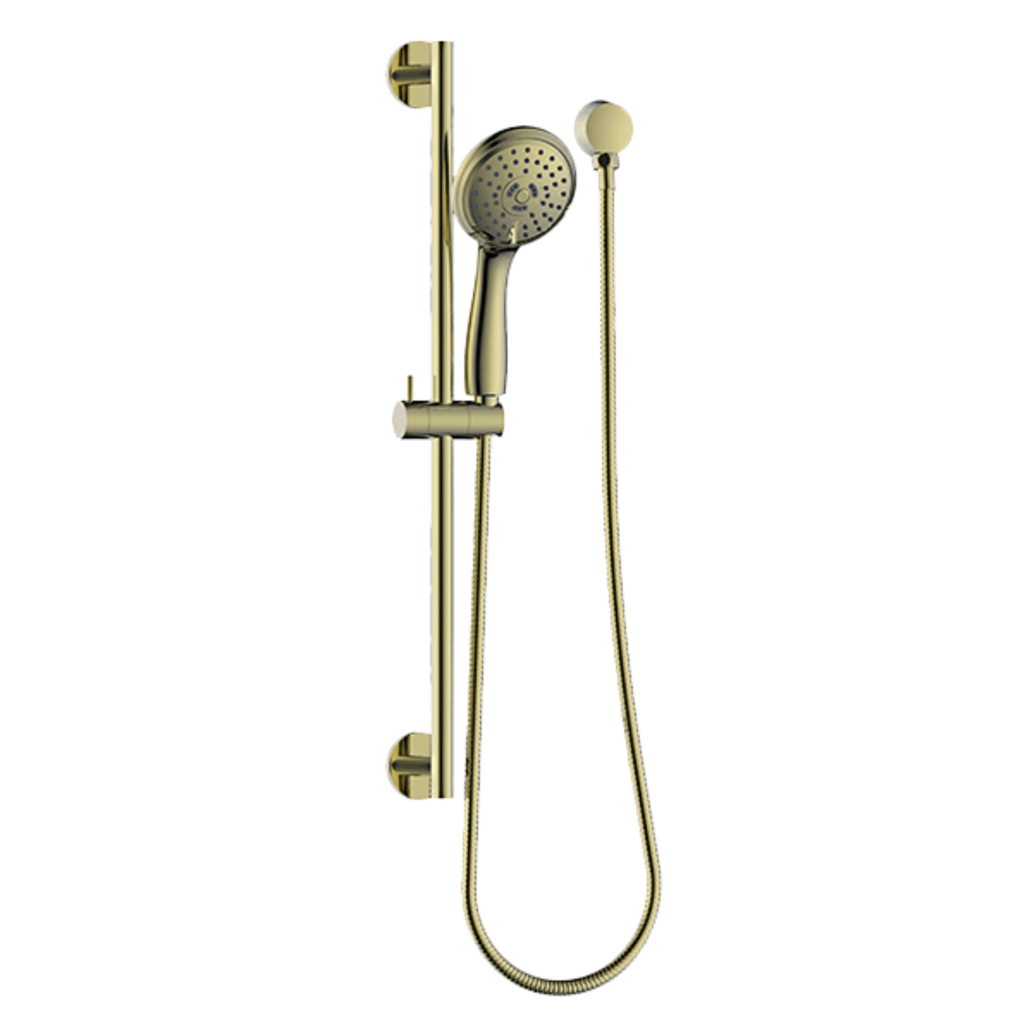 GARETH ASHTON 3-FUNCTION ROUND SHOWER ON RAIL 660MM BRUSHED BRASS