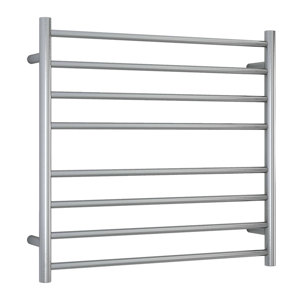 THERMOGROUP 8-BAR ROUND LADDER HEATED TOWEL RAIL BRUSHED STAINLESS STEEL 750MM