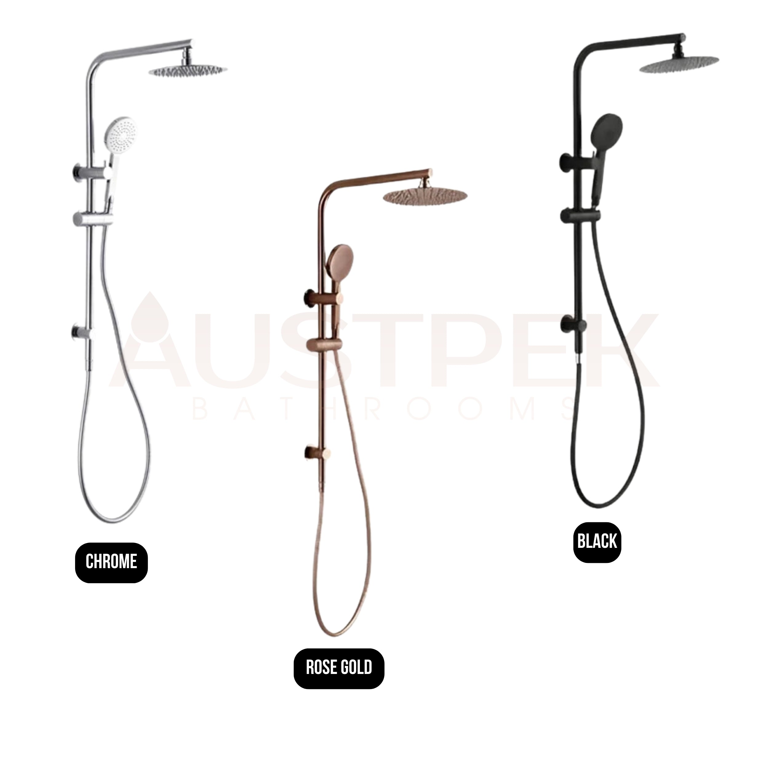 HELLYCAR CUTER SHOWER SYSTEM WITH RAIL ROSE GOLD